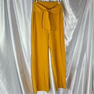 Mustard Tie-Front Lightweight Trousers – Boho Business Chic S